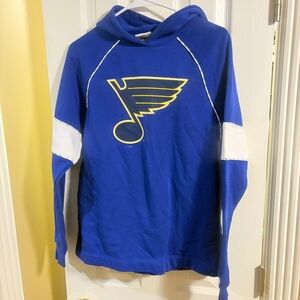 NHL St. Louis blues graphic logo hoodie blue and white womens small